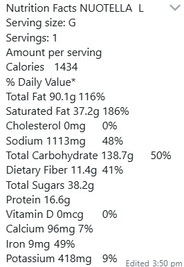 Nutrition Facts